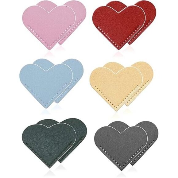 Heart Shaped Leather Bookmarks for Women Cute Corner Book Reading 12-Piece - Picture 8 of 8
